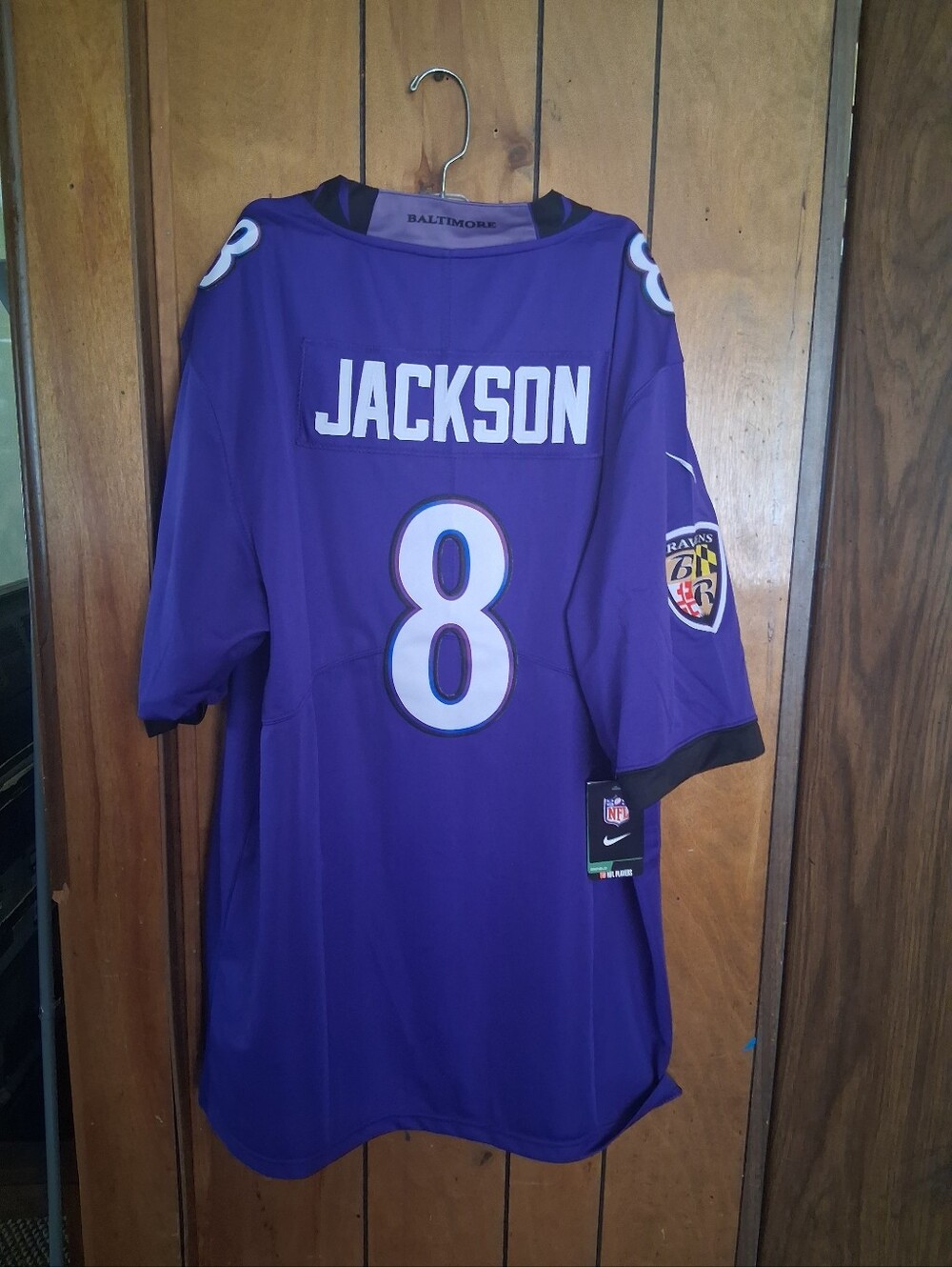Surprise Sports Card With Baltimore Ravens XXL Lamar Jackson Home Jersey